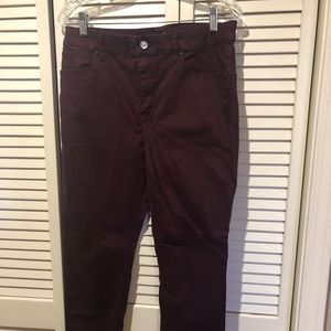Burgundy Ankle Jeans